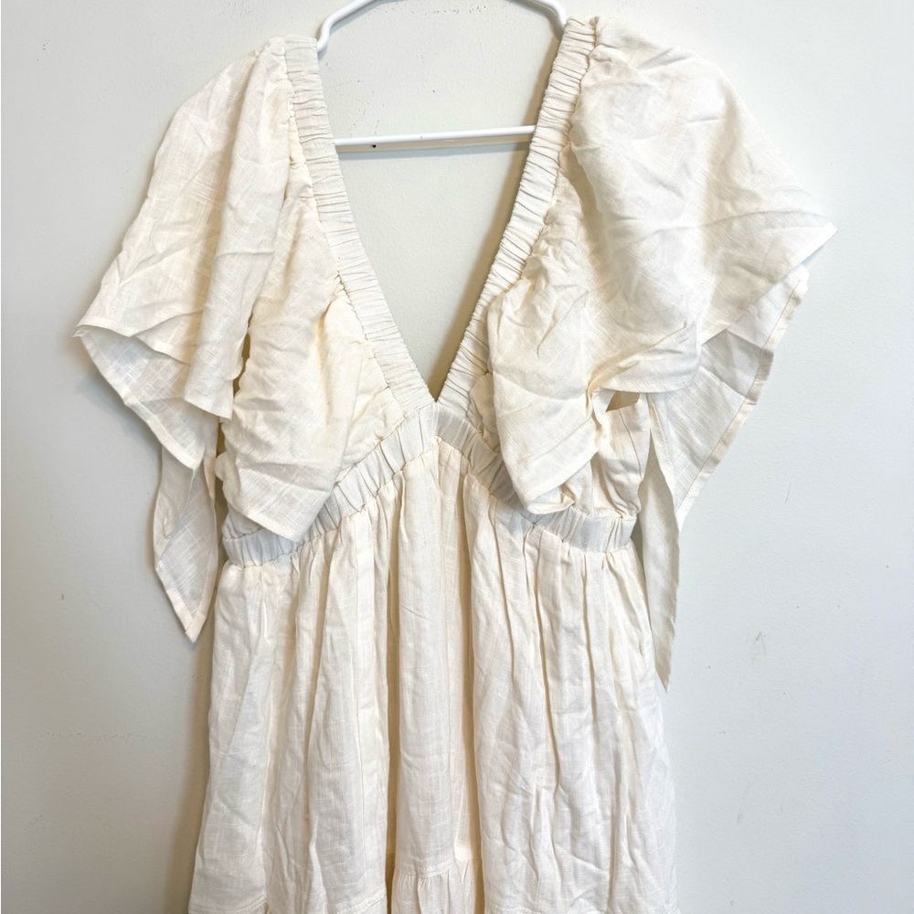 Showpo Lyrad Empire Waist Textured Maxi Dress White NWT US 10 Boho - Picture 6 of 12